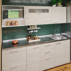 Combo Mesón 2.10m x 52cm Liso + Grifería