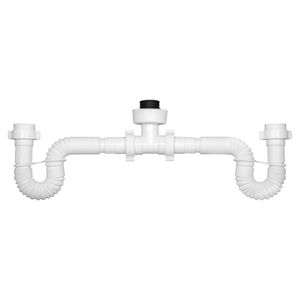 Sifón doble flexible Blanco