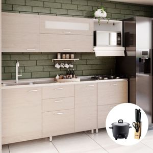 Cocina Integral Genova 2.10m + Combo (Olla Arrocera y Set Cuchillos)